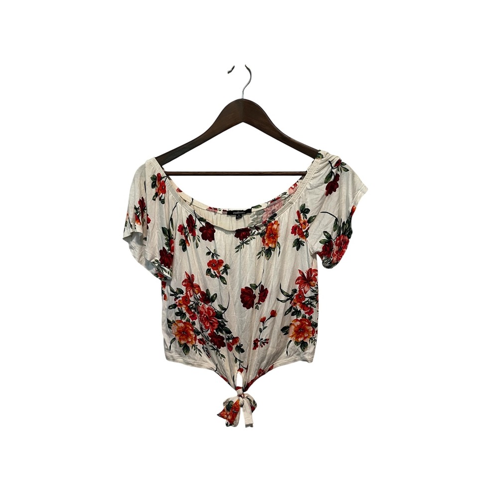 Crop Top Ambiance Floral Tie Front Small